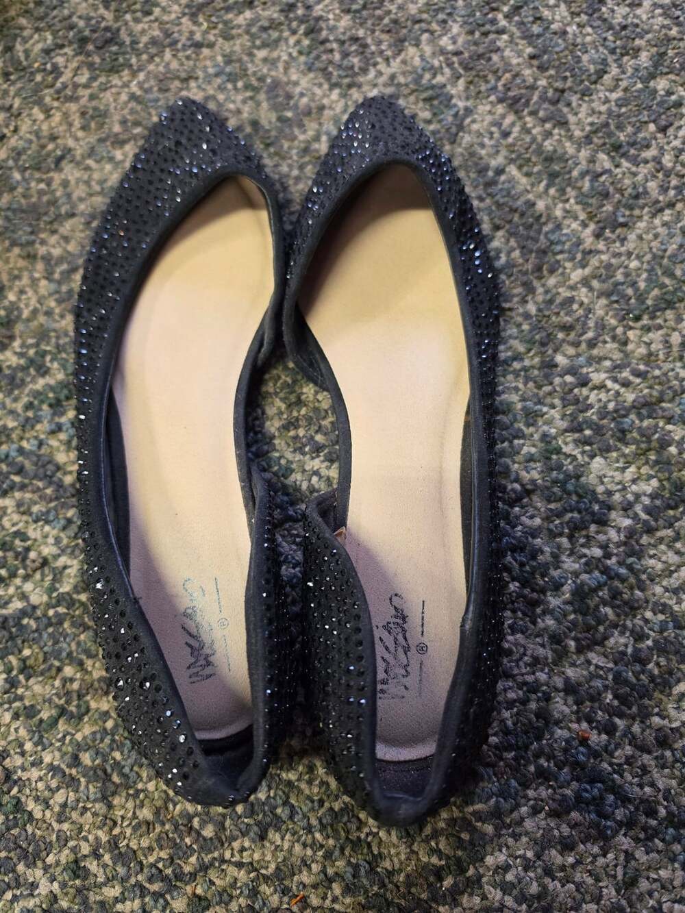 Mossimo Black Rhinestone Pointed Flats